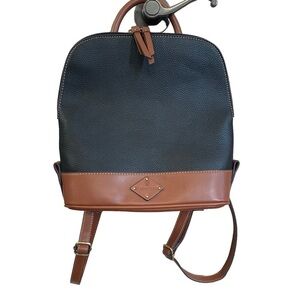 St. John’s Bay Mini Backpack Black Tan Zipper